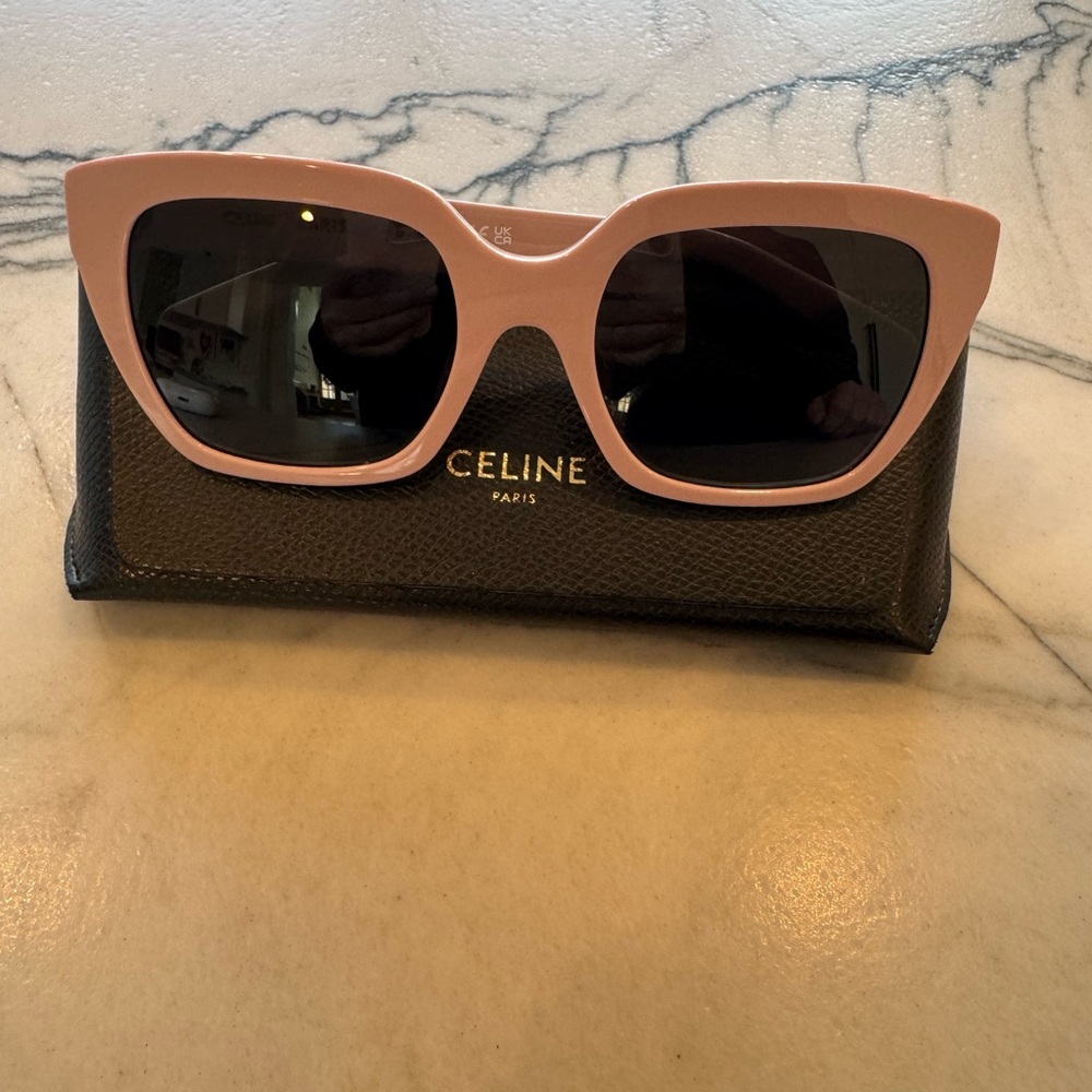 CELINE EYEWEAR Oversized square-frame acetate sunglasses Pink - Picture 2 of 6